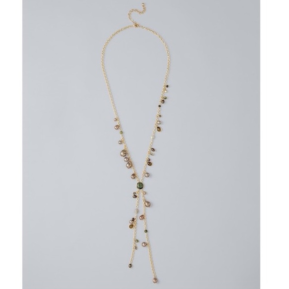 WHBM FAUX PEARL & JEWEL NECKLACE